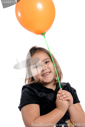 Image of Cute Girl Holding Balloon