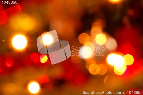 Image of Defocused abstract red and yellow christmas background 