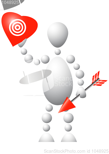 Image of Man with red heart and arrow