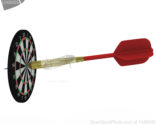 Image of Big dart cuts through small board 
