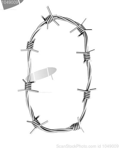 Image of Barbed wire alphabet, 0