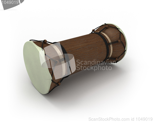 Image of African talking drum in perspective 