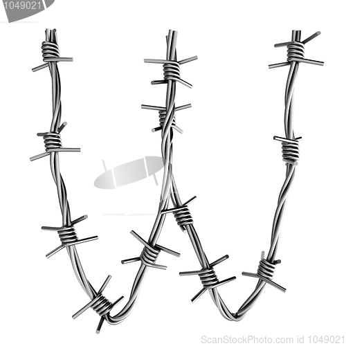 Image of Barbed wire alphabet, W