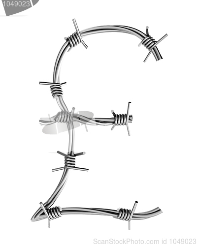 Image of Barbed wire alphabet, pound symbol 