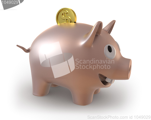 Image of Piggy bank with coin 