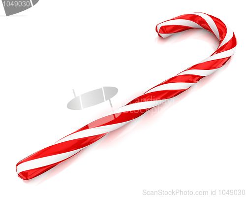 Image of Christmas candy cane isolated on white background