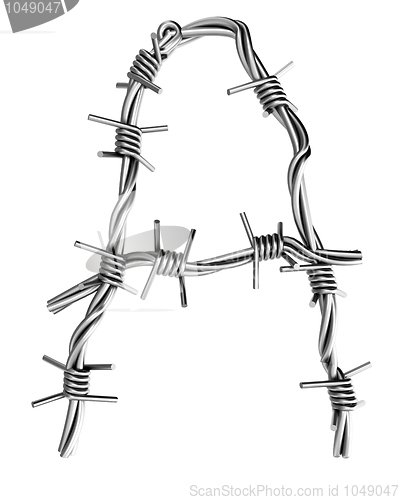 Image of Barbed wire alphabet, A