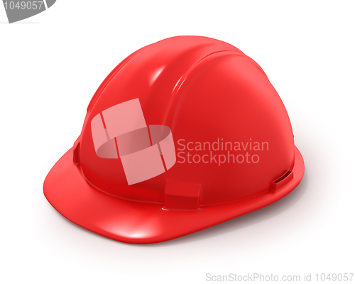 Image of Red builder's helmet isolated
