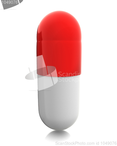 Image of Red pill standing isolated 