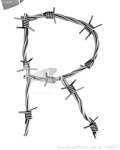 Image of Barbed wire alphabet, R