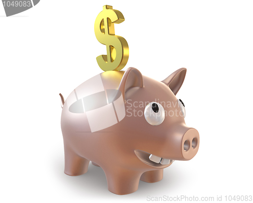 Image of 3d piggy bank with dollar symbol 