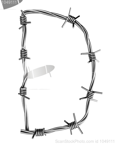 Image of Barbed wire alphabet, D