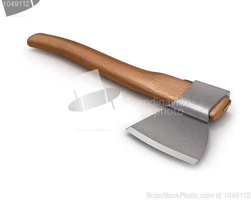 Image of Axe with wooden handle 