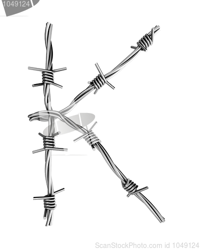 Image of Barbed wire alphabet, K