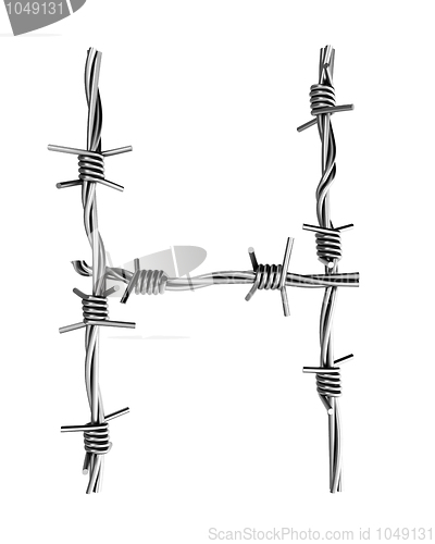 Image of Barbed wire alphabet, H