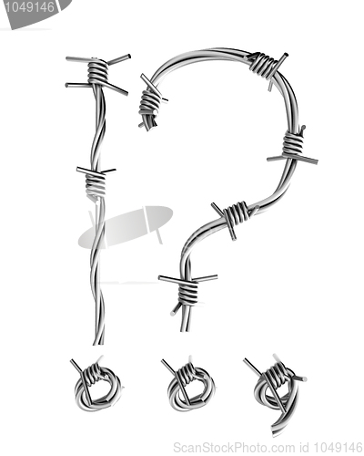 Image of Barbed wire alphabet, question and exclamation mark 