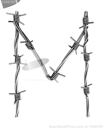 Image of Barbed wire alphabet, M