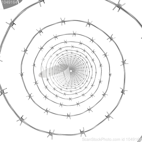 Image of Barbed wire spiral frontal view 