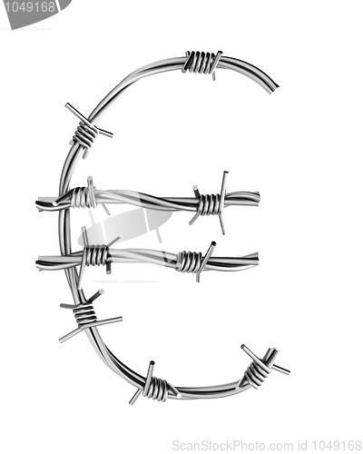 Image of Barbed wire alphabet, euro symbol
