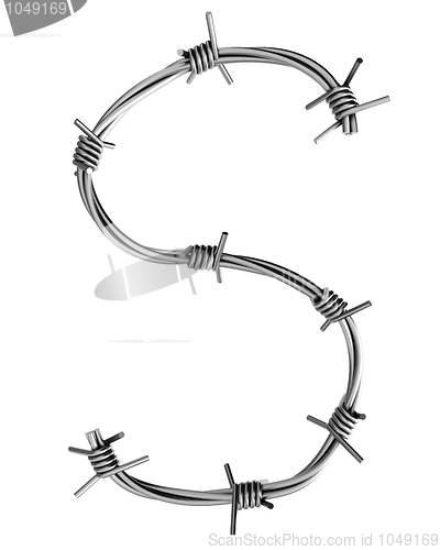 Image of Barbed wire alphabet, S