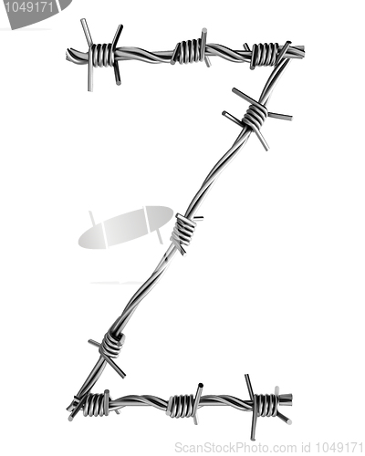 Image of Barbed wire alphabet, Z