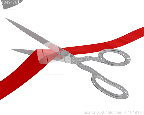 Image of Scissors cut the ribbon 