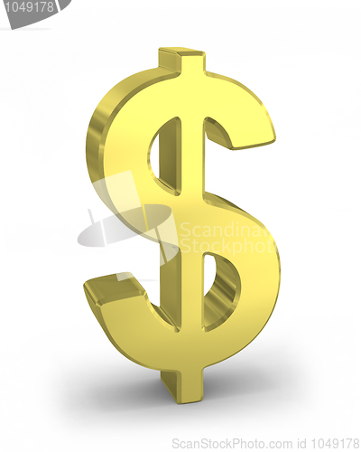 Image of Gold dollar sign isolated