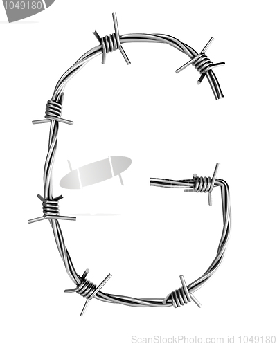Image of Barbed wire alphabet, G