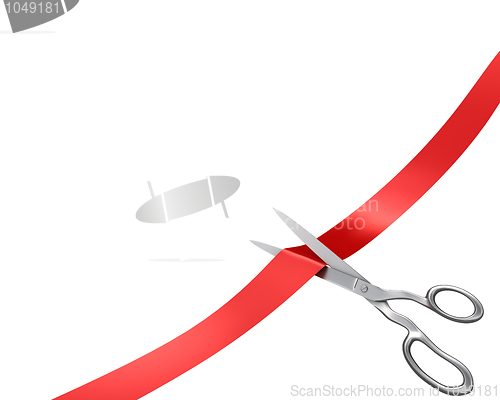 Image of Scissors cut ribbon, corner version 