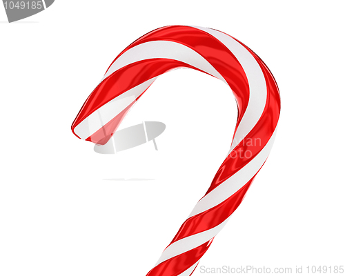 Image of Traditional christmas candy cane closeup isolated