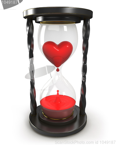 Image of Hourglass with heart and blood