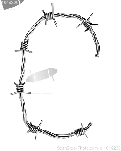 Image of Barbed wire alphabet, C