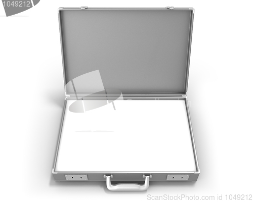 Image of Gray briefcase with blank field