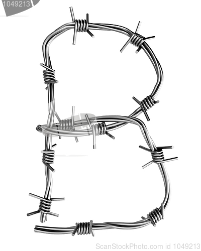 Image of Barbed wire alphabet, B