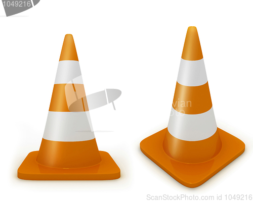 Image of Road cone frontal and diagonal view 