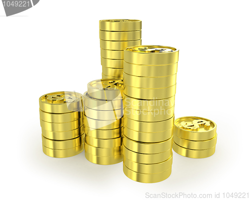 Image of Few columns of coins