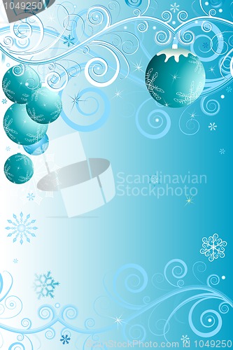 Image of Blue and white christmas frame
