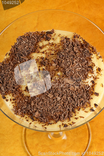 Image of Vanilla custard and chocolate dessert