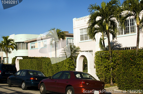 Image of art deco architecture  residential neighborhood South Beach Miam