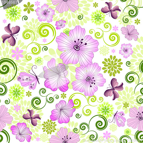 Image of Spring repeating white floral pattern