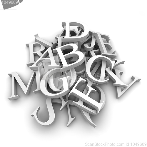 Image of Alphabet letters poured in a heap