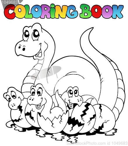 Image of Coloring book with young dinosaurs