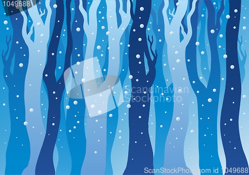 Image of Winter forest with snow