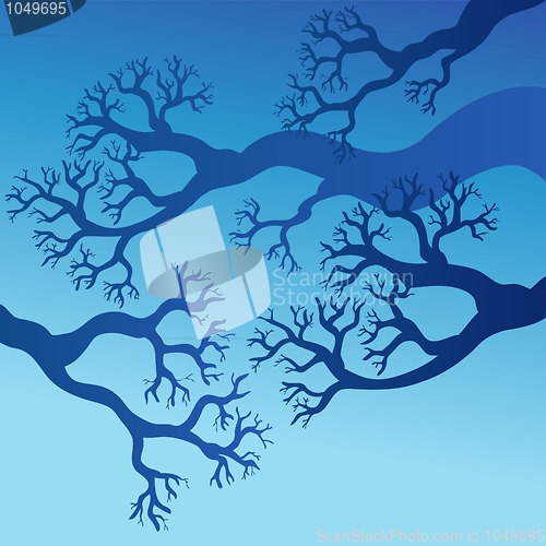 Image of Tree branches with blue sky