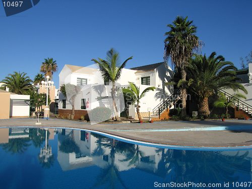 Image of resort with swimming pool