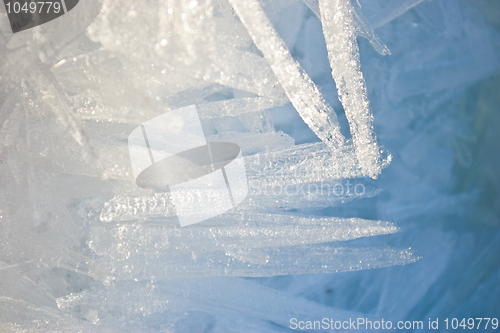 Image of Closeup of ice crystals with very shallow