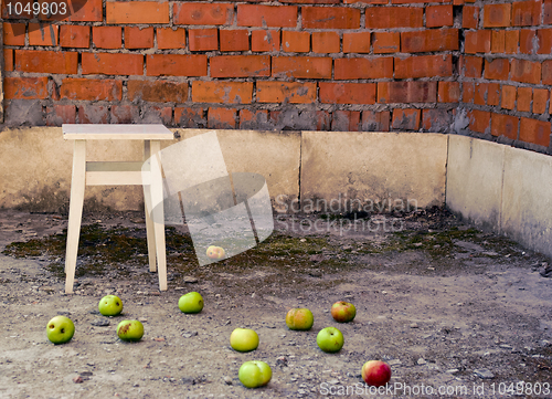 Image of apples scattered on the floor