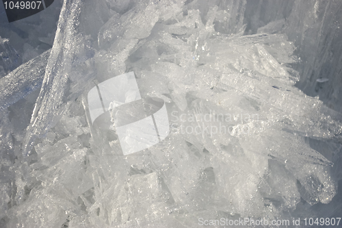 Image of Closeup of ice crystals with very shallow