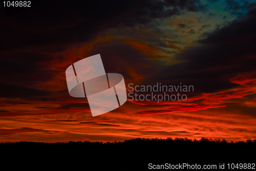 Image of dark red sunrise