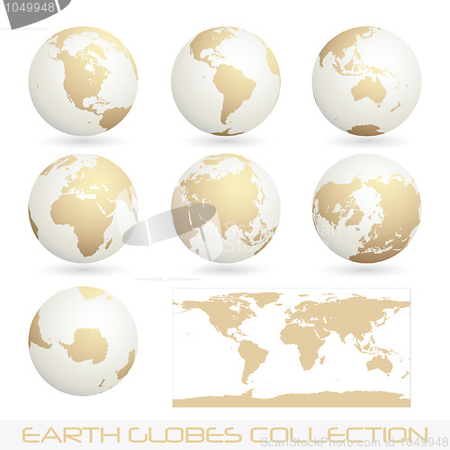 Image of earth globes colection, white - cream